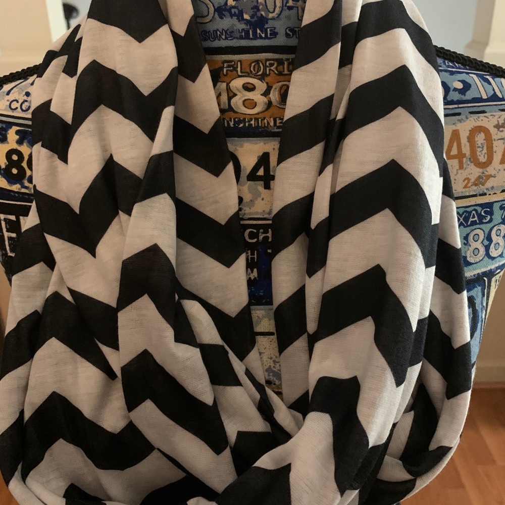 Black Chevron Infinity Scarf